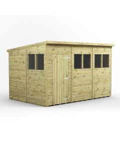 Powersheds Pent Roof Premium Single Door Garden Shed 12ft x 8ft