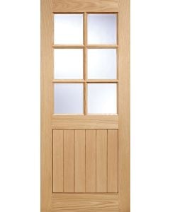 Cottage Oak External Door - 6L Clr Glaze 1981 x 838mm O6LITE33