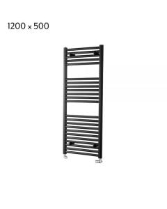 Towelrads Pisa Central Heating Towel Radiator - 1200 x 600mm - Black