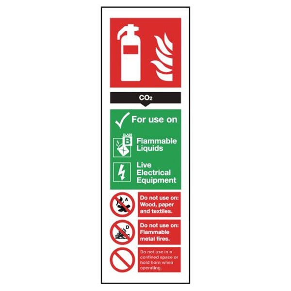 Rigid Site Safety Sign - CO2 Extinguisher 300x100mm Price Comparisons | Compare The Build