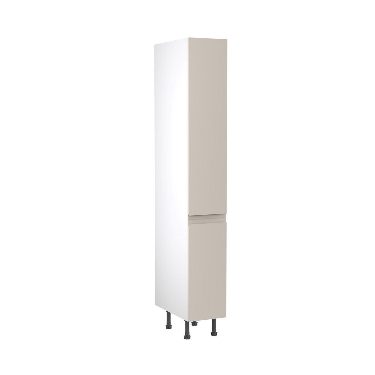 KitchenKit Flatpack J-Pull Tall Larder Cabinet 300mm - Super Gloss Light Grey Price Comparisons | Compare The Build