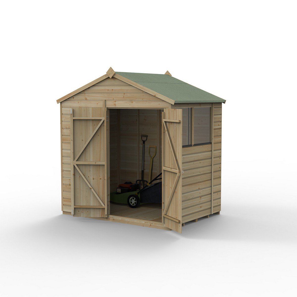 Forest Beckwood Apex Shed - Double Door, 2 Windows - 7ft x 5ft (Installed) Price Comparisons | Compare The Build