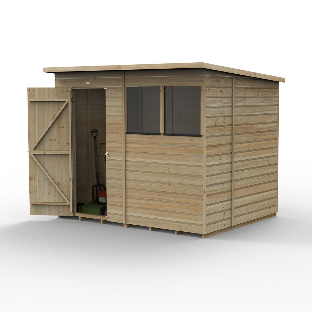 Forest Beckwood Pent Shed - Single Door, 2 Windows - 8ft x 6ft Price Comparisons | Compare The Build