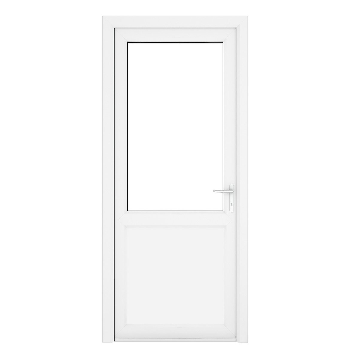 Crystal uPVC Open In Single Door (Left Hand) Half Glass/Half Panel 840 x 2090mm Clear - White Price Comparisons | Compare The Build