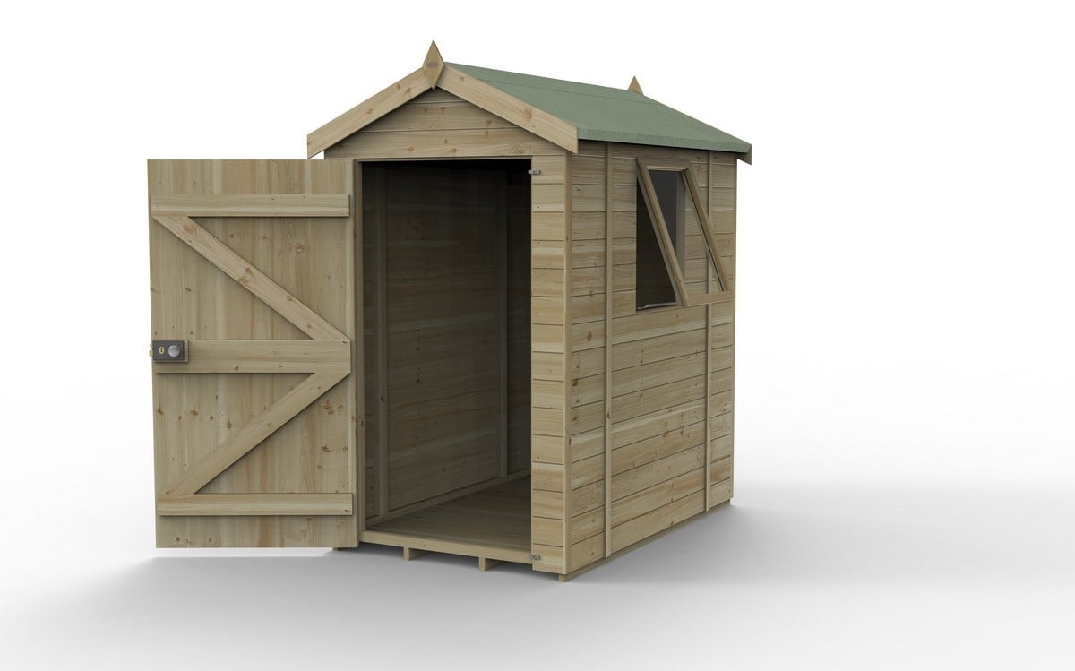 Forest Timberdale Apex Shed - Single Door - 6ft x 4ft (Installed) Price Comparisons | Compare The Build