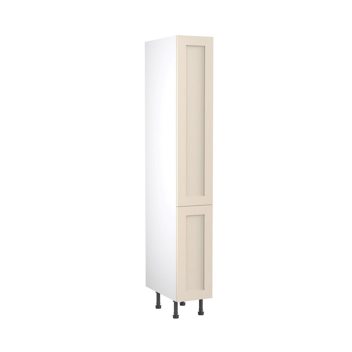 KitchenKit Flatpack Shaker Tall Larder Cabinet with Pull Out 300mm - Ultra Matt Cashmere Price Comparisons | Compare The Build