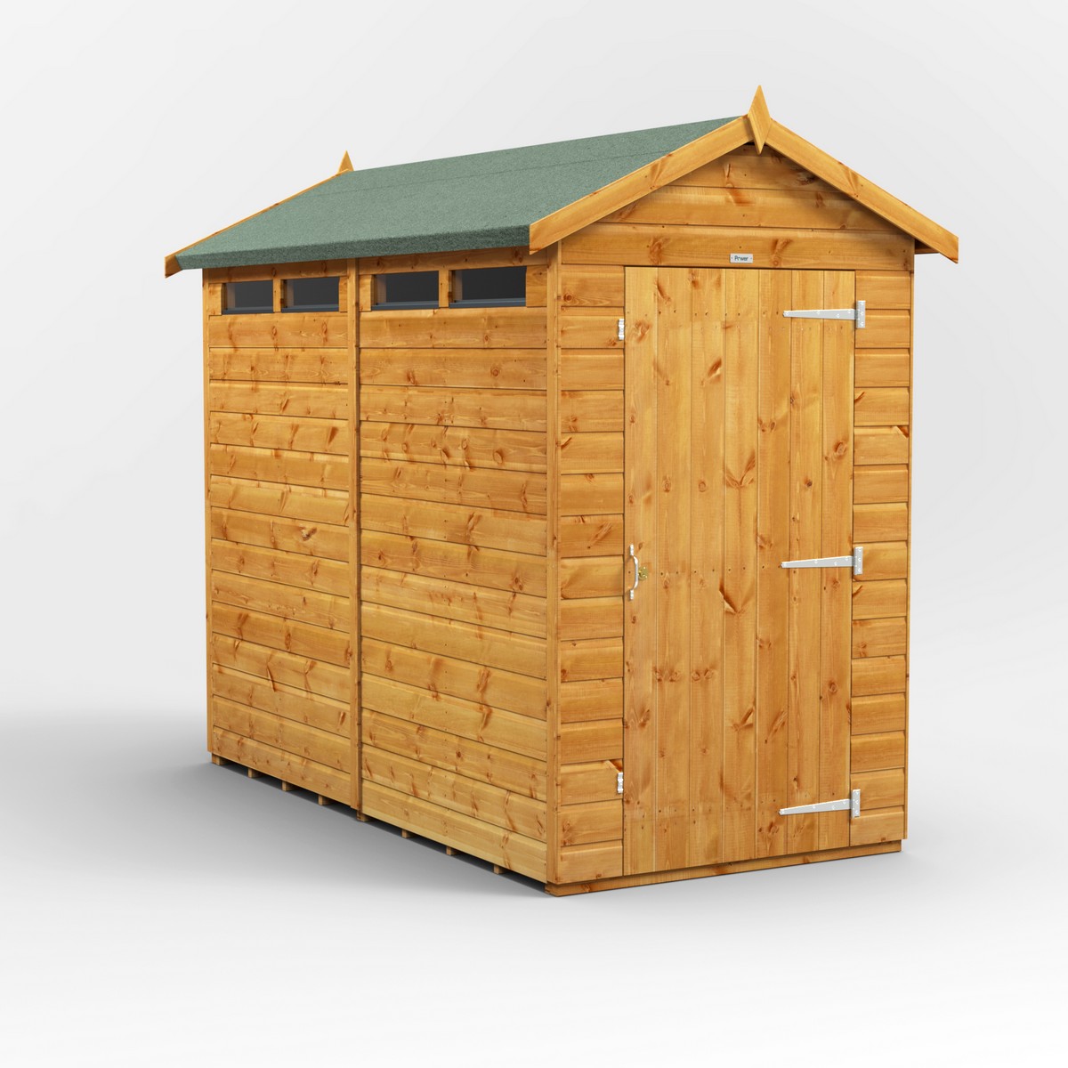 Powersheds Apex Roof Single Door Security Shed 8ft x 4ft - Golden Brown Price Comparisons | Compare The Build
