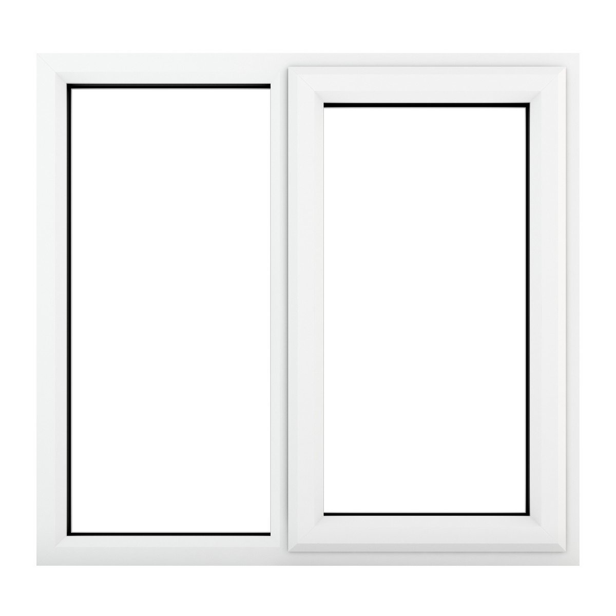 Crystal uPVC A Rated Side Hung Window (Right Hand) Next to a Fixed Light 1190 x 1190mm Clear - White Price Comparisons | Compare The Build