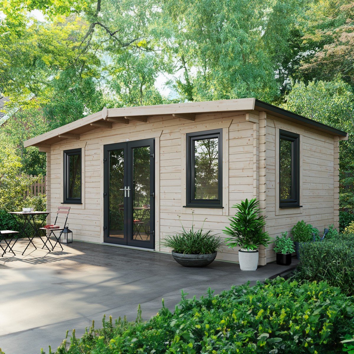 Powersheds Chalet Log Cabin 10ft x 18ft (Doors Central) 44mm Log Thickness Price Comparisons | Compare The Build