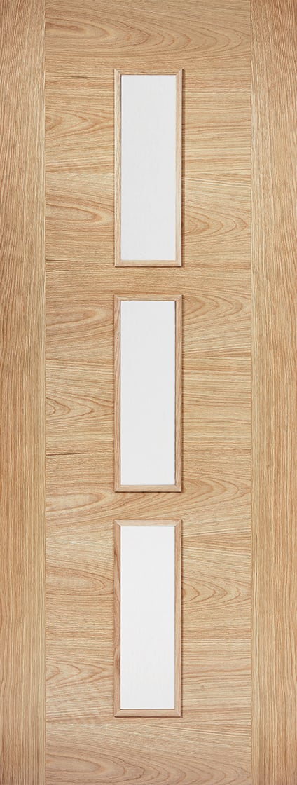 Sofia Solid Core Internal Door - Prefinished - 3L Clear Glazed 1981 x 762mm Oak   OSOFIAGL30 Price Comparisons | Compare The Build