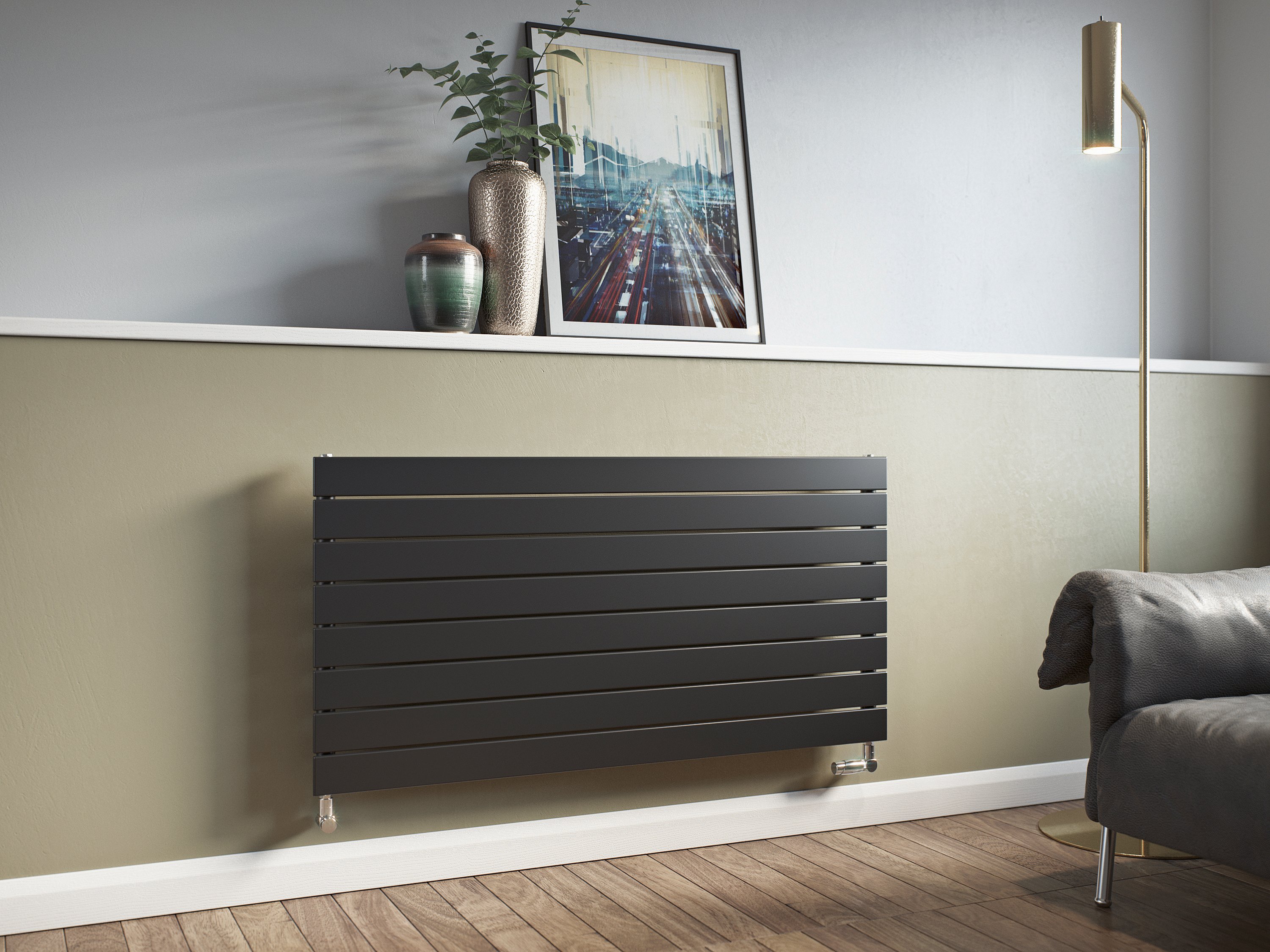 Eucotherm Mars Horizontal Flat Panel Radiator 595 x 900mm Anthracite Price Comparisons | Compare The Build