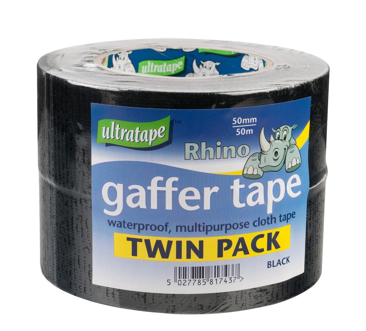 Rhino Multi Purpose Gaffer Tape - 50mm x 50m - Black (Pack of 2) Price Comparisons | Compare The Build