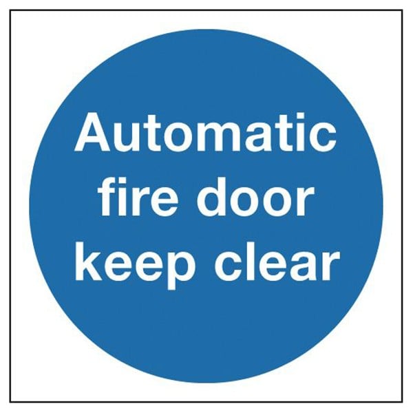Rigid Site Safety Sign - Automatic Fire Door Keep Clear 100x100mm Price Comparisons | Compare The Build