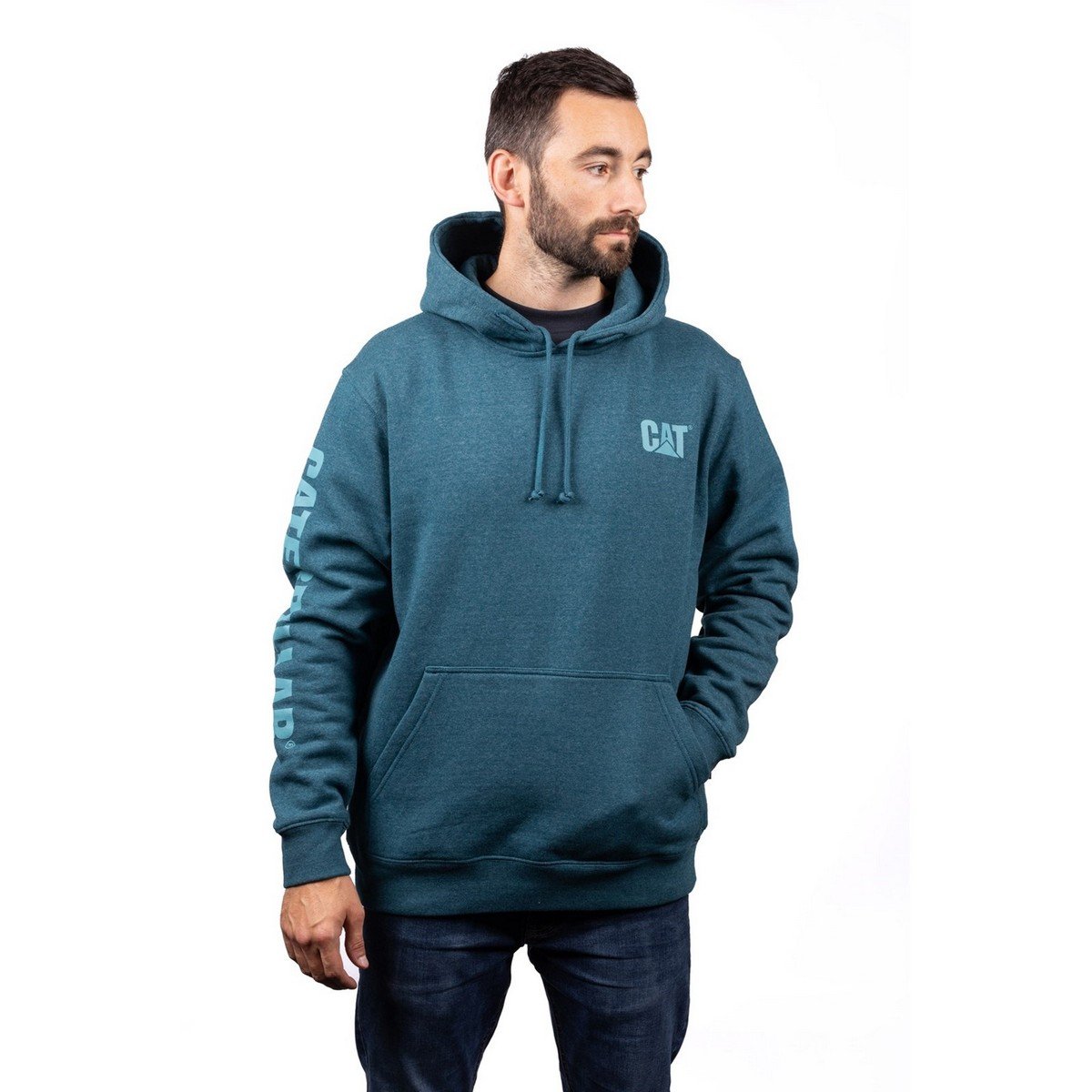 Caterpillar Trademark Banner Hooded Sweatshirt - Mallard - Size XL Price Comparisons | Compare The Build