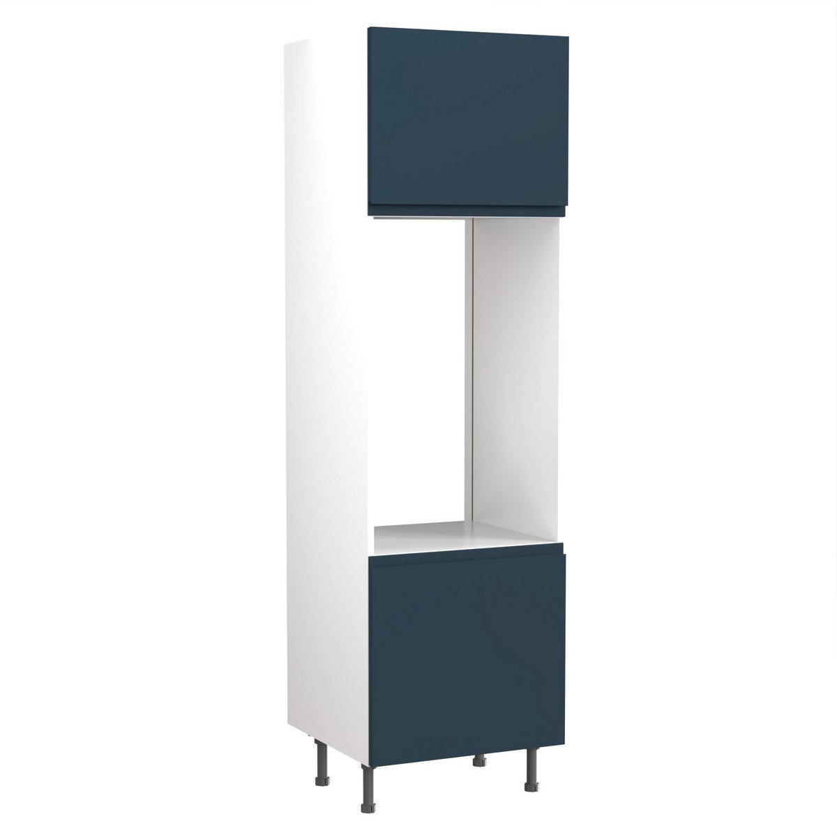 KitchenKit Flatpack J-Pull Tall Double Oven Housing 600mm - Ultra Matt Indigo Blue Price Comparisons | Compare The Build
