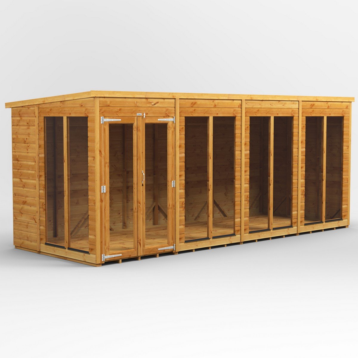 Powersheds Pent Roof Summerhouse 16ft x 6ft - Golden Brown Price Comparisons | Compare The Build